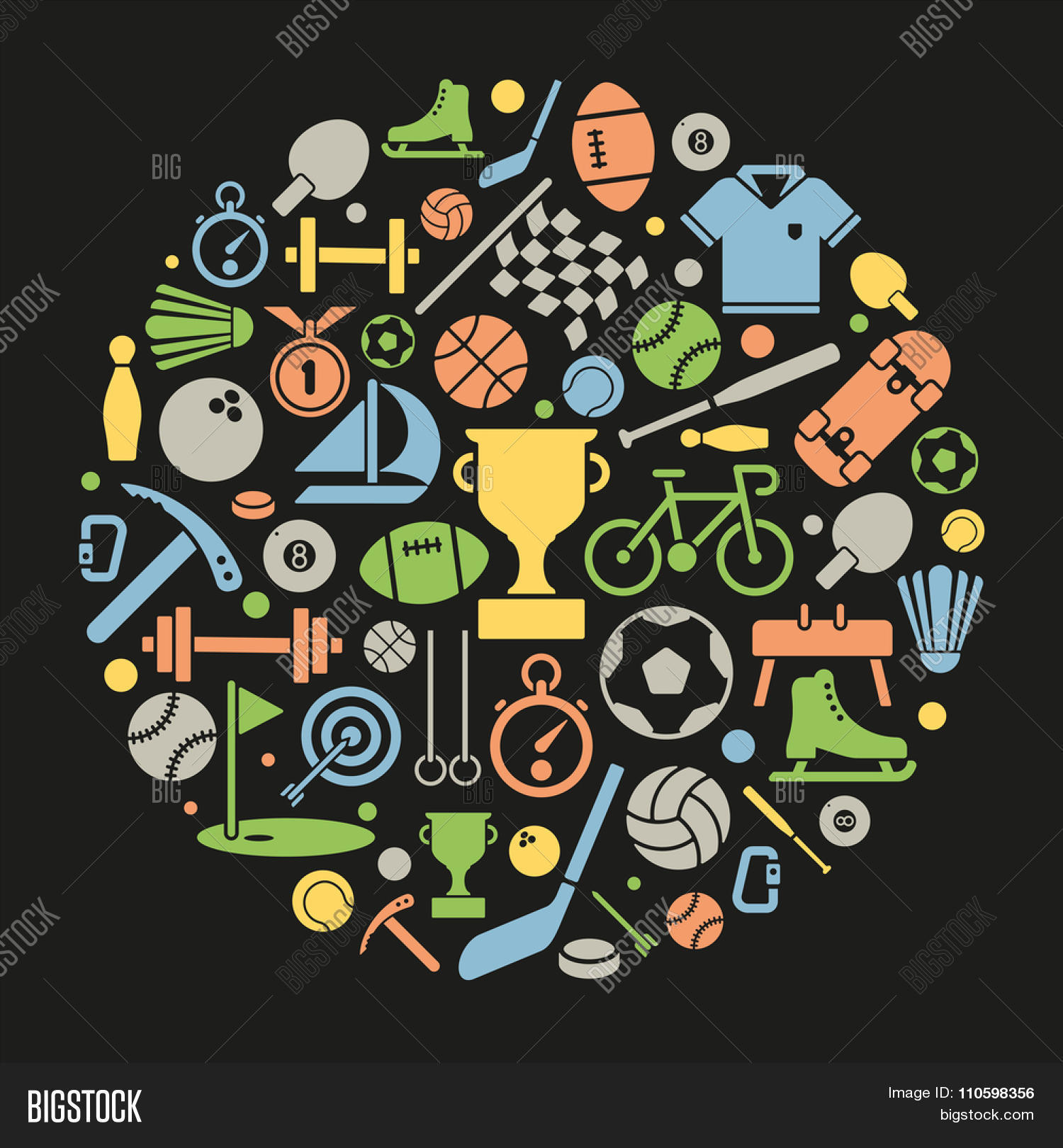 Sports Symbols Vector Illustration Vector & Photo Bigstock