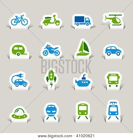 Picture or Photo of Paper Cut - Transportation icons