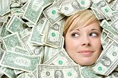 picture of money  - Head in Money - JPG 