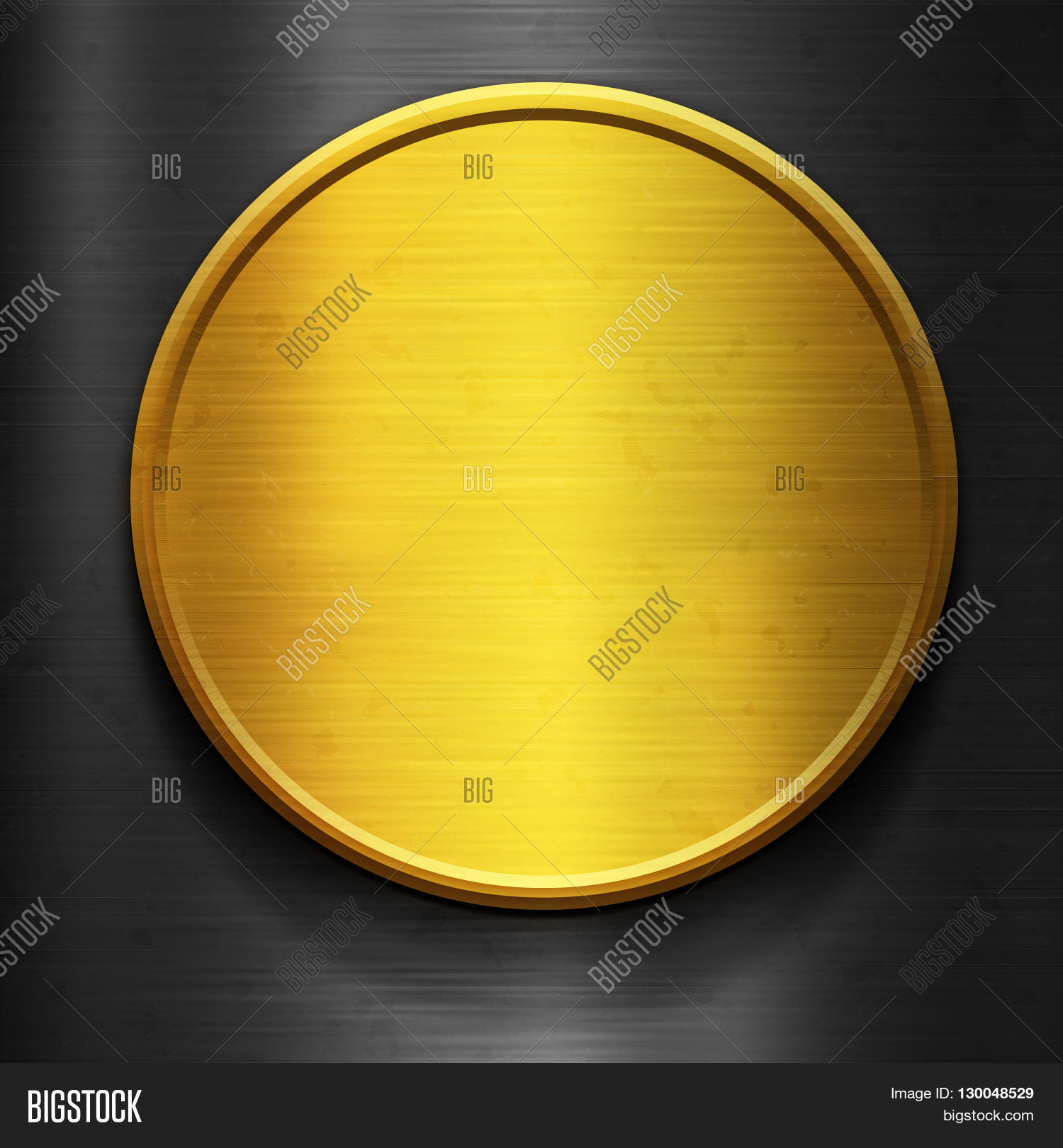 Round Gold Metal Plate. Gold Silver Image & Photo Bigstock