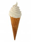 stock photo of ice  - soft serve ice cream isolated on white background - JPG 