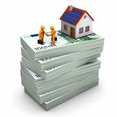 stock photo of toon  - A house with orange toons on the hundred euro notes - JPG 