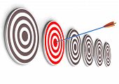 stock photo of right  - One arrow in the right target bullseye - JPG 