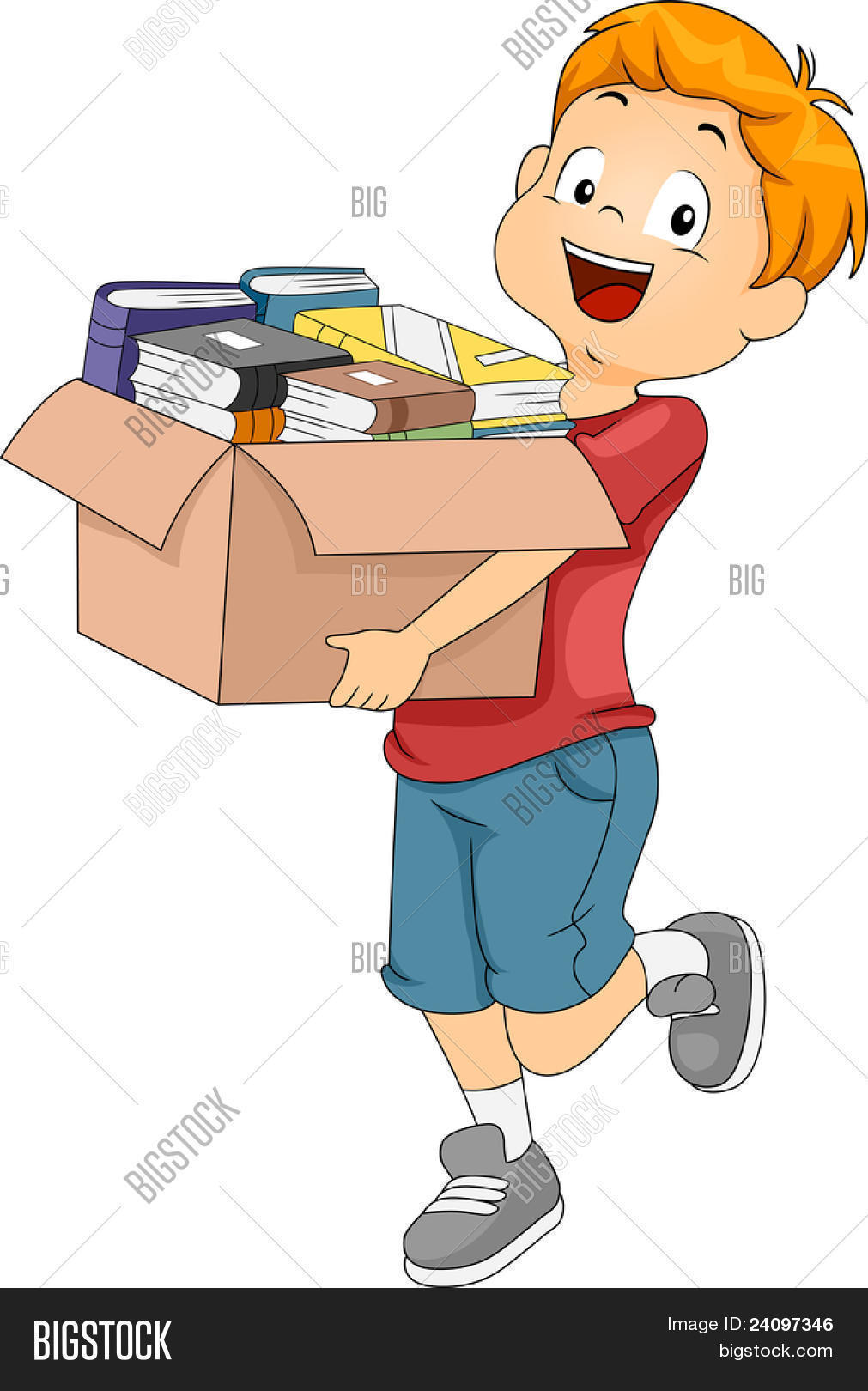 Illustration Kid Carrying Box Full Vector & Photo Bigstock