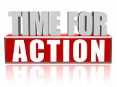 stock photo of time  - time for action text  - JPG 