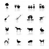 stock photo of animals  - Icons set farm - JPG 