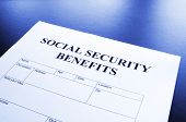 foto of security  - social security benefits form showing financial concept in office - JPG 