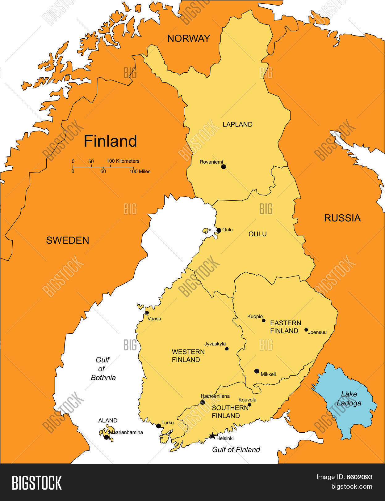 Vector map Finland Admin