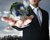 picture of earth  - earth globe in his hands - JPG 