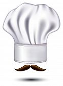 stock photo of hat  - icon hats chef with a mustache vector - JPG 