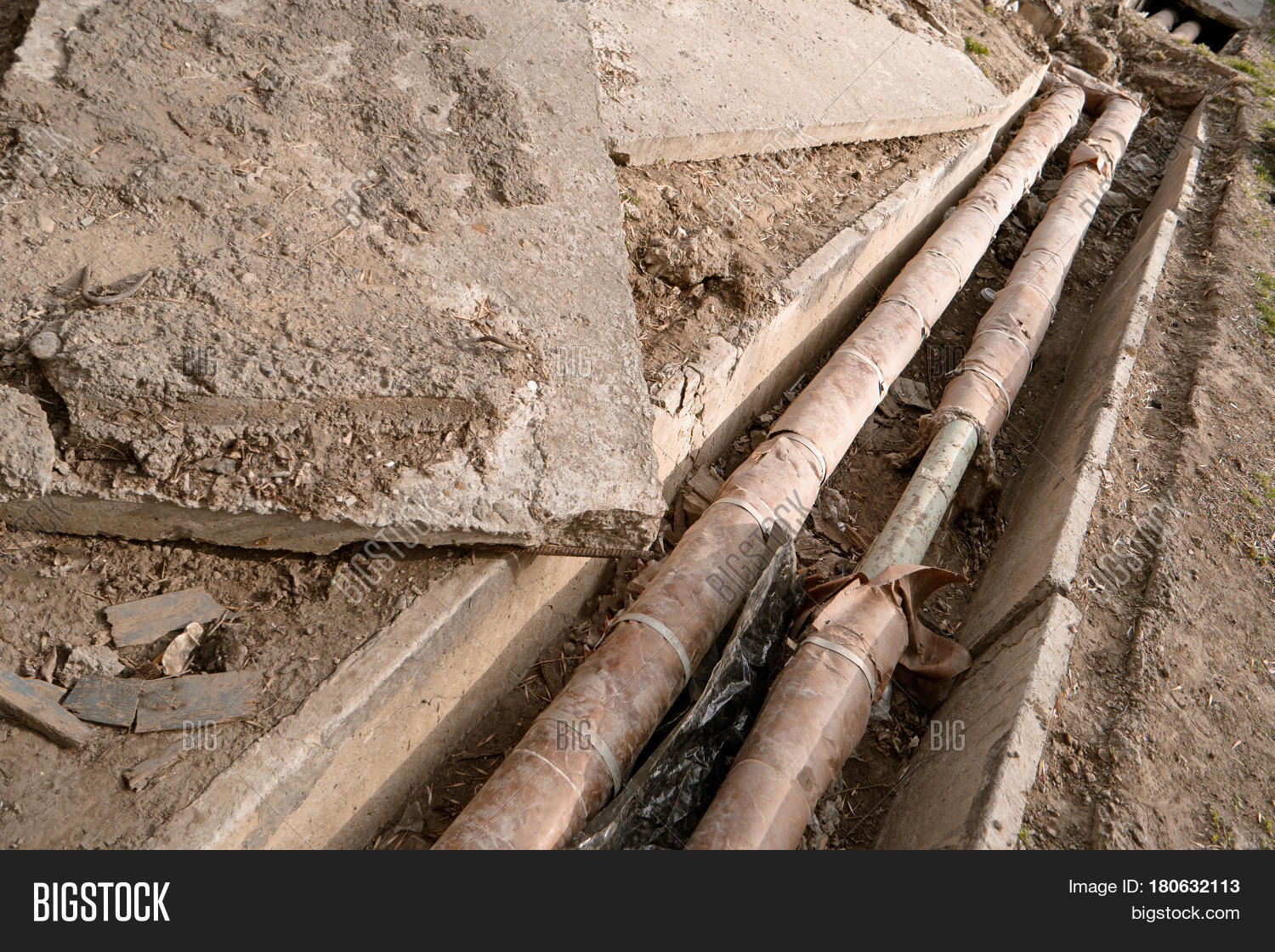 Old Rusty Water Pipes Concrete Image & Photo Bigstock