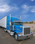 pic of blue sky  - Blue truck with beautifull blue sky as a background - JPG 