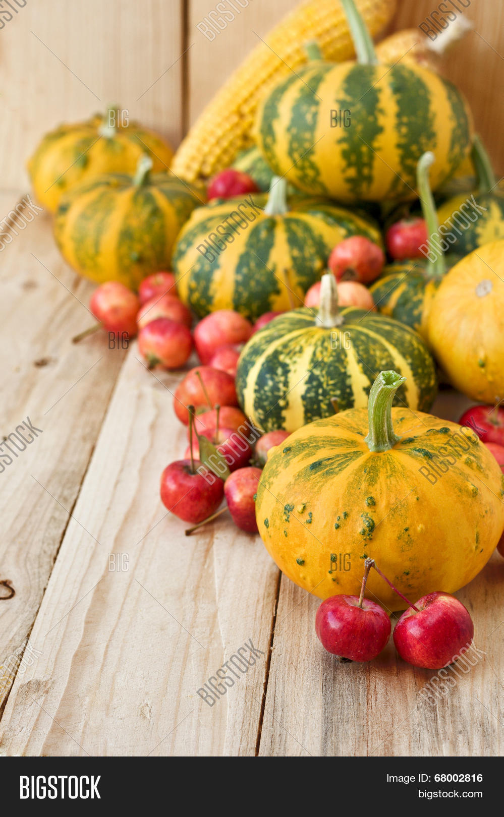 Car Reverse Umbrella,Thanksgiving Themed Pumpkins Many Shapes And Sizes In Hay Wooden Board Background,With C-Shaped Handle