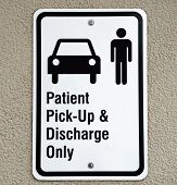 picture of discharge  - Patient pickup and discharge sign at local hospital Georgia
 - JPG 