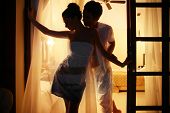 picture of buildings  - Romantic couple in a hotel room - JPG 