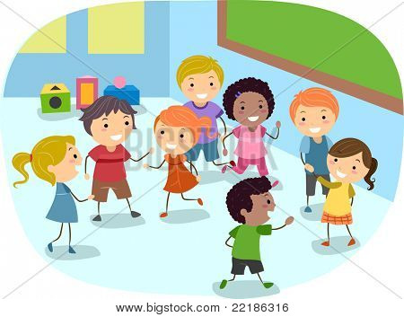 保存 下载预览 illustration of kids playing in the classroom 一