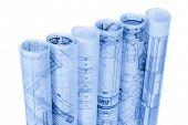 picture of roll  - rolls of architecture blueprints  - JPG 