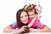 stock photo of mother  - Happy mother and daughter - JPG 