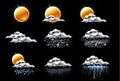 stock photo of forecast  - Set of the weather forecast related icons - JPG 