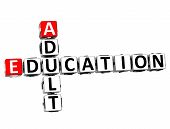 picture of education  - 3D Adult Education Crossword on white background - JPG 