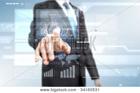 Picture or Photo of Young business person working with a notebook