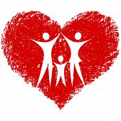 foto of medical doctors  - family vector with hand drawn heart - JPG 