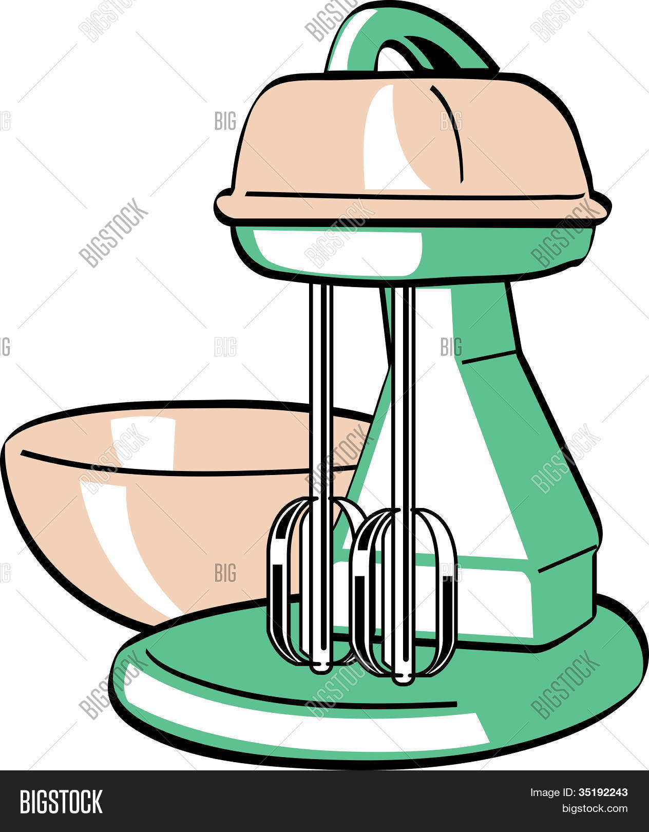 Retro Vintage Electric Mixer Bowl Vector & Photo Bigstock