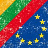 picture of europeans  - Lithuanian and european grunge Flag - JPG 