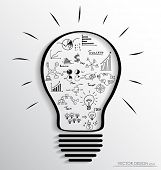 picture of leadership  - Light bulb with elements of infographics and graph - JPG 