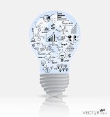 stock photo of future  - Light bulb with elements of infographics and graph - JPG 