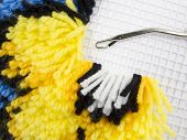 pic of latch  - Latch Hook Rug stitch with canvas and yarn - JPG 