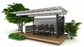 picture of outdoor  - Rendering of an outdoor kitchen and dining area - JPG 