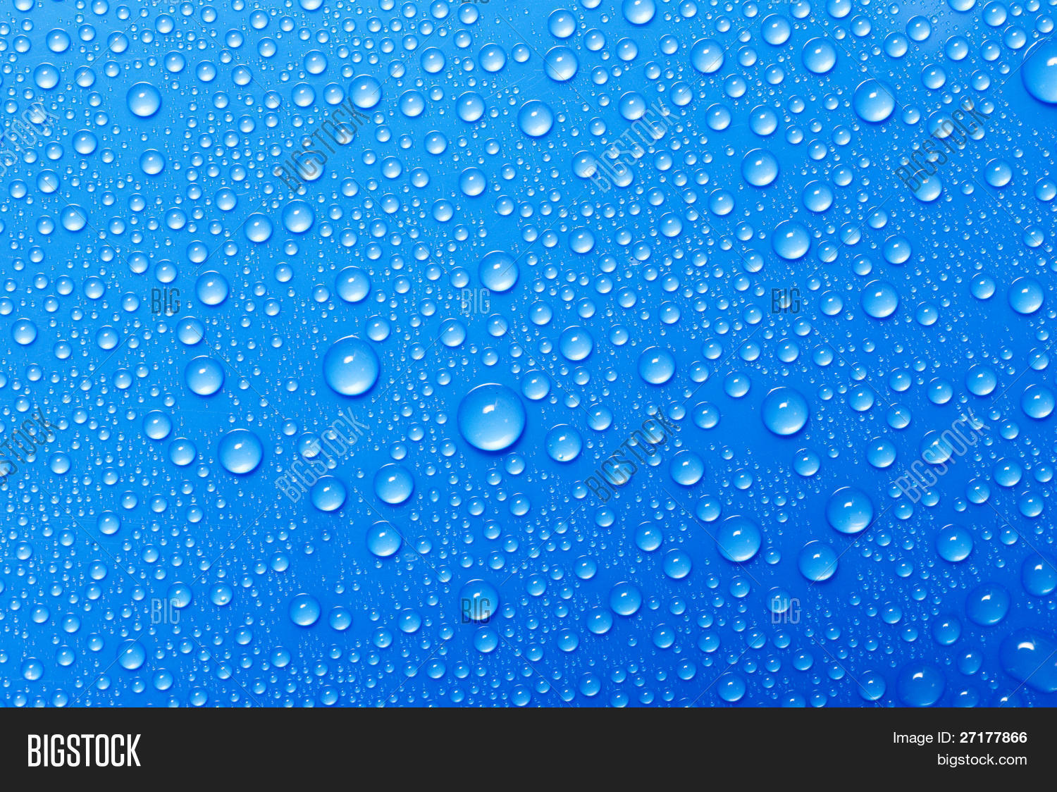 Water Drops On Blue Glass Image & Photo Bigstock