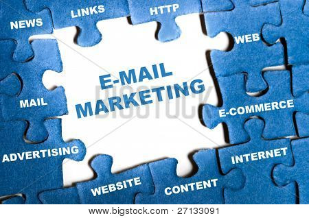 Picture or Photo of E-mail marketing blue puzzle pieces