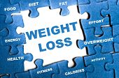 image of puzzle  - Weight loss blue puzzle pieces assembled - JPG 