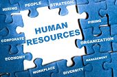 pic of puzzle  - Human resource blue puzzle pieces assembled - JPG 