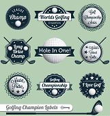 picture of golf  - Golf related labels and icons including putting - JPG 