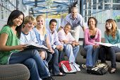 picture of group  - Students study group with teacher - JPG 