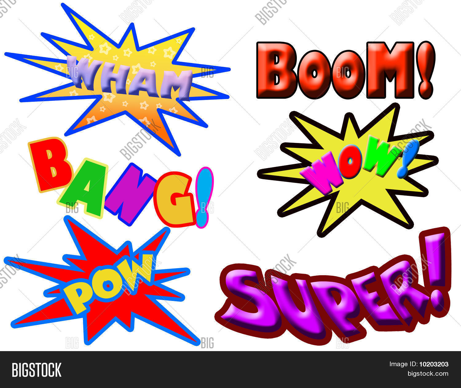 Comic Book Exclamation Sounds Vector & Photo Bigstock