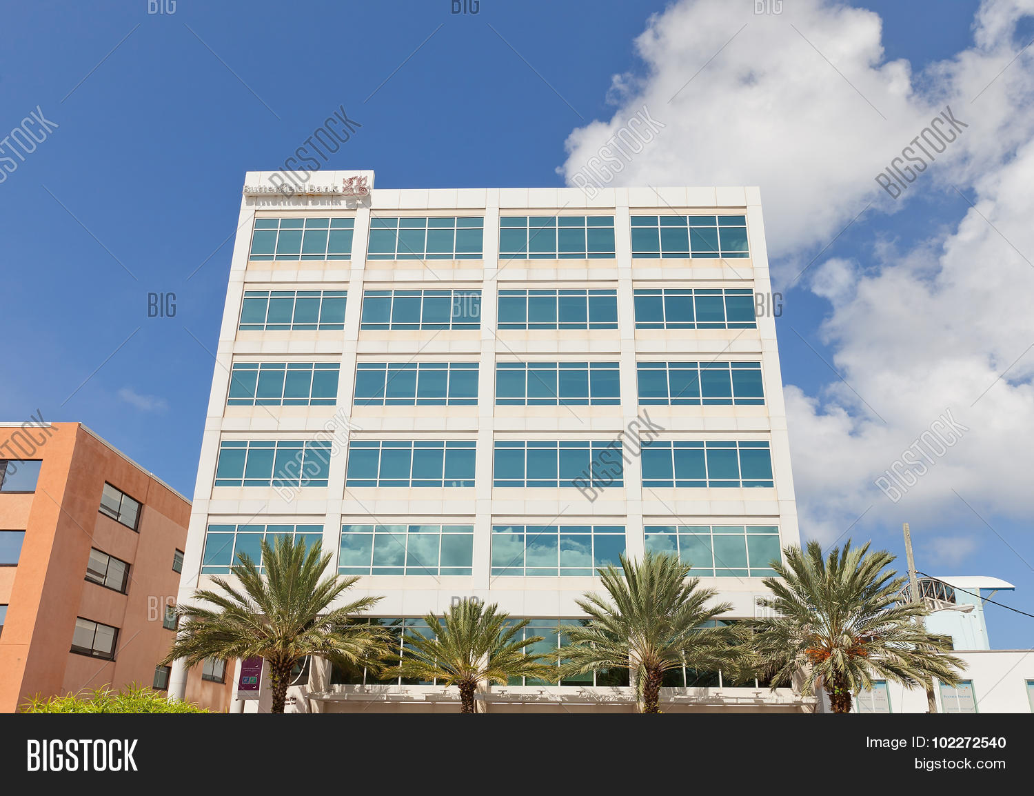 Office Of Butterfield Bank In Town Of Grand Cayman Island Stock