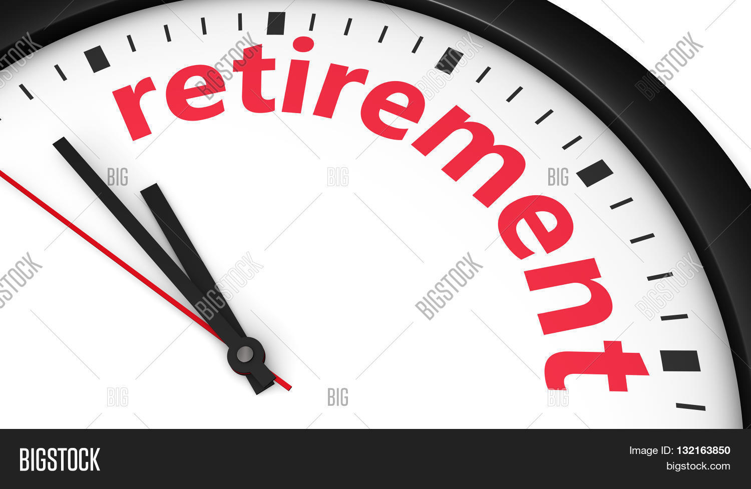 Time to retire lifestyle retirement planning concept with a clock and
