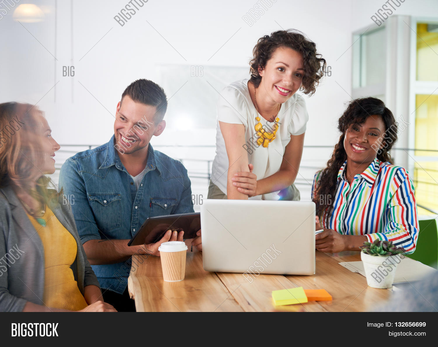 Group Young Casual Employees Image & Photo Bigstock