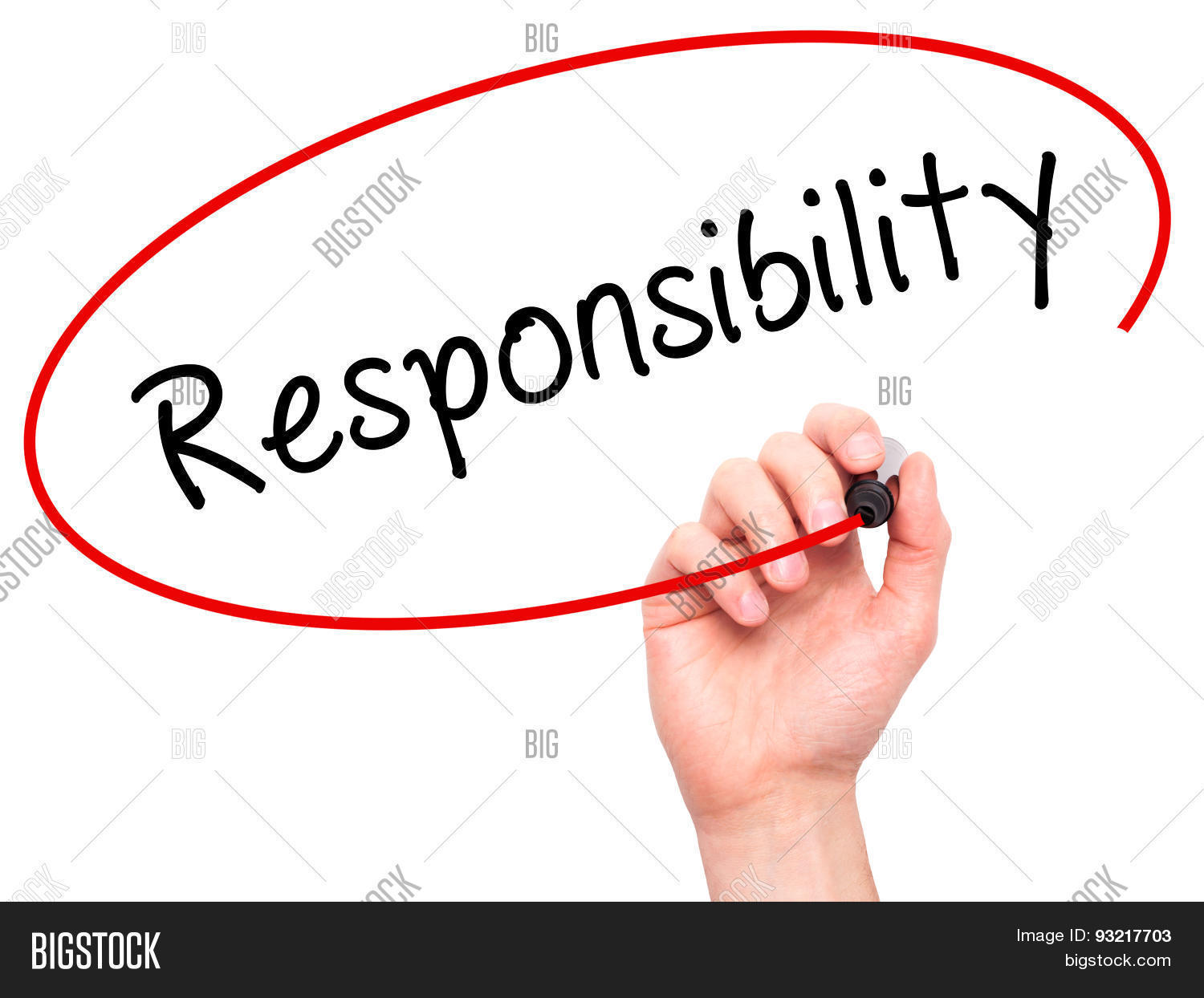Man hand writing Responsibility on visual screen. Stock Photo & Stock Images Bigstock