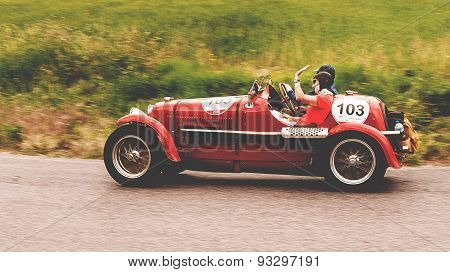 Poster: old car MASERATI 4 CS