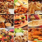 picture of food  - Collage of pub food including cheese burgers - JPG 