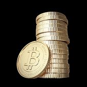 pic of currency  - Golden Bitcoin coin  - JPG 