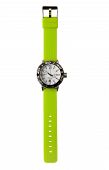 pic of watch  - Fluor green sportive watch isolated on white background - JPG 