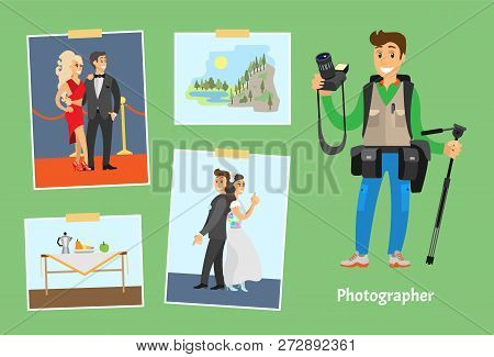 Poster: Photographer With Professional Camera And