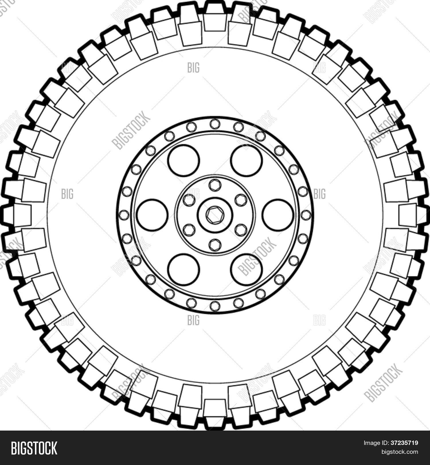 Off Road Tire Line Art Vector & Photo Bigstock