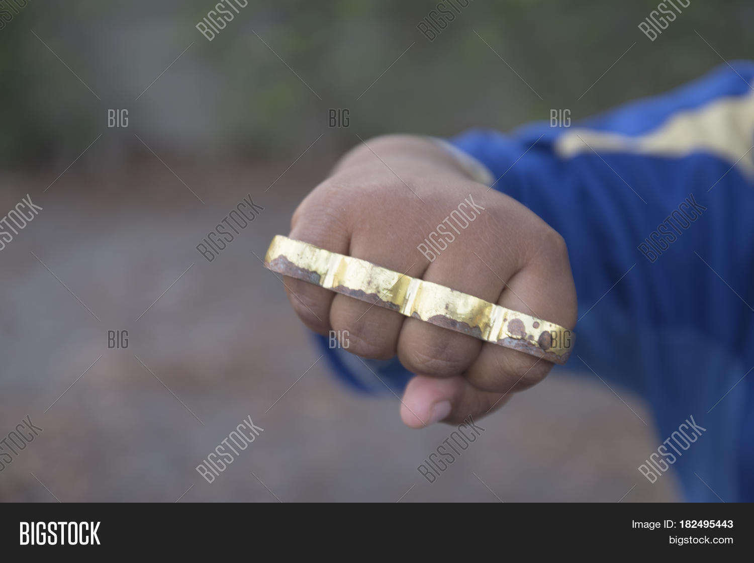 Hand Man Wearing Brass Knuckles Image & Photo Bigstock